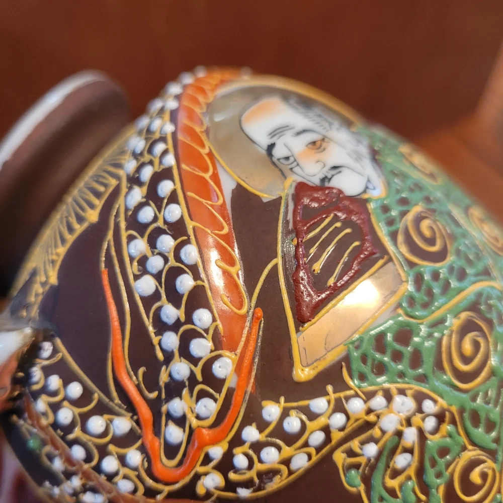 Vintage Japan Moriage Style Dragonware Vase ~ Unique & Pretty